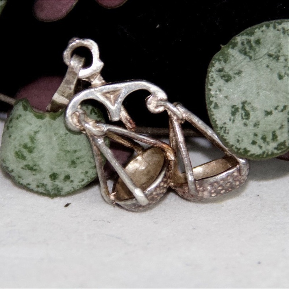 Vintage Italy 925 Sterling Silver Libra Scales of Justice Zodiac Pendant Charm